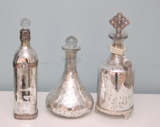 3 Mirrored Finish Decanters
