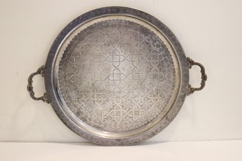 Vintage Silverplate MOUBCHIR ROYAL MOROCCAN Round Tray