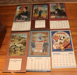 Collection Of 4 Vintage UMC, Peters & Remington Hunting Reproduction Calendars (F-71)