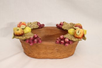 Vintage Ceramic Fruit Basket (R-9)