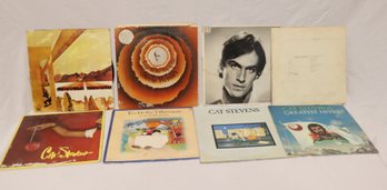 Vintage Vinyl Records: James Taylor, Cat Stevens, Stevie Wonder (S-4)