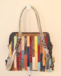 Multi Colored Snakeskin Handbag