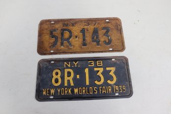 1937 & 1938 New York World's Fair  License Plates (G-9)