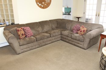 L-Shaped Microsuede Sectional Sofa Couch