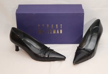 Stuart Weitzman Clara Black Leather Heels Size 6.5 (R-32)