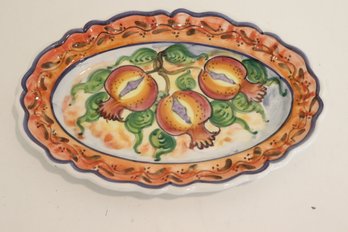 Hand Painted Oval Tray Made In Greece (T-19)