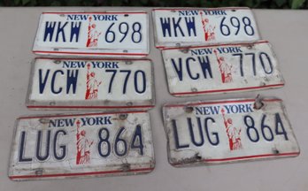3 Pair New York Liberty License Plates (G-16)