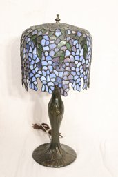 Tiffany Style Wisteria Table Lamp Stained Glass Shade (O-3)