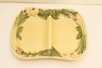 Divided Ceramic Onion Serving Platter Made In Italy