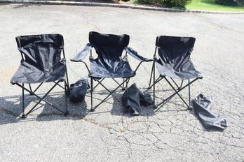 3 Black Folding Chairs (O-46)