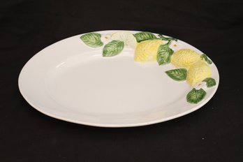 Oval White W/ Lemmons Serving Platter Made In Italy (T-28)