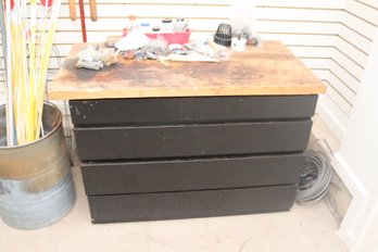 Garage Storage Cabinet With Thick Wooden Top
