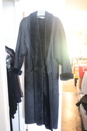 Searle Black Full Length Shearling Coat Size S. (C-1)