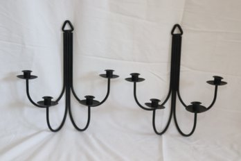 Pair Of 4 Candle Candelabra Wall Sconces (A-6)