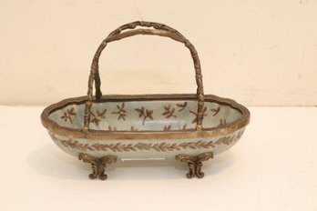 Porcelain And Brass Decorative Bowl