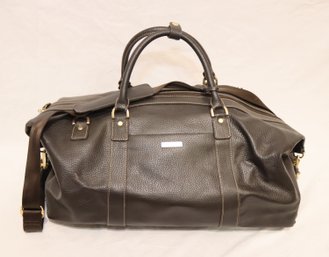 Brooks Brother's Leather Duffel Bag With Wheels (S-32)