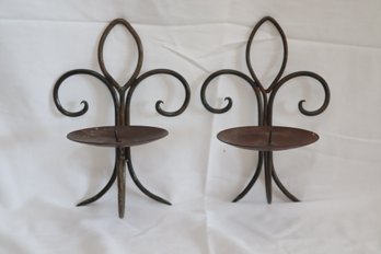 Pair Of Candle Wall Sconces. (A-8)