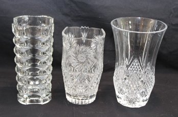 Vintage Crystal Glass Vases (B-57)