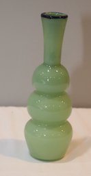 Green Blown Glass Bud Vase (j-19)