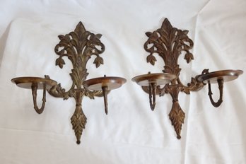 Pair Of 2 Candle Wall Sconces (A-14)