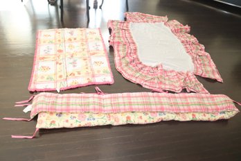 Super Cute Willow Crib Set Skirt, Bumper And Blanket (L-26)