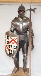 Suit Of Armor Knight With Shield And Halberd