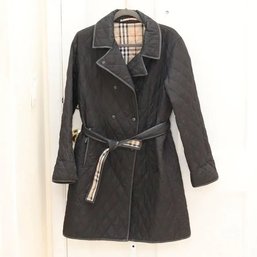 Burberry London Quilted Belted Trench Coat Jacket Size L