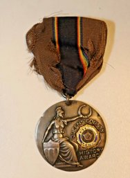 Vintage American Legion Queens County Police Sterling Silver Medal History Award