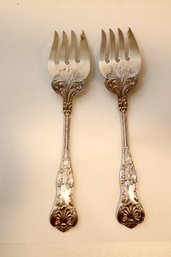 Antique Pair Of DOMINICK & HAFF New King Sterling Silver Fish Serving Fork