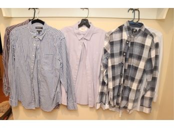 5 Mens Button Down Shirts Size L (C-13)