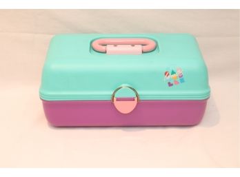 Vintage 90s Caboodle Cosmetic Hard Case Classic Green & Purple