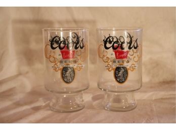 Pair Of Vintage Coors Banquet Beer Glasses