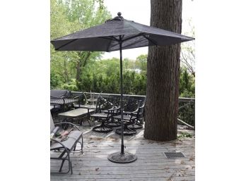 Patio Market Umbrella And Cast Aluminum Base