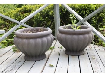 Pair Of Plastic Planters