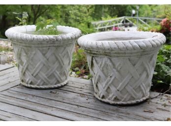 Pair Of Cement Concrete Planters