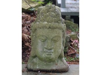 Vintage Concrete Cement Buddha Head Garden Statue