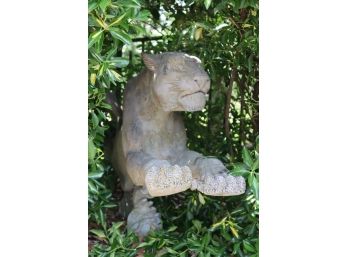 Large Vintage Concrete Winged Tiger Cement Garden Statue