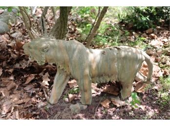 Vintage Concrete Tiger Cement Garden Statue