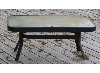 Patio Glass Top Coffee Side Table