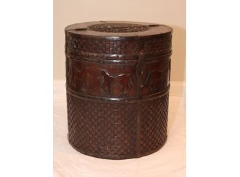 Round Wooden Storage Box Table 20' High