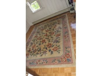 Vintage Floral  Shahtoosh Wool Hand Tufted Rug Handmade In Pakistan