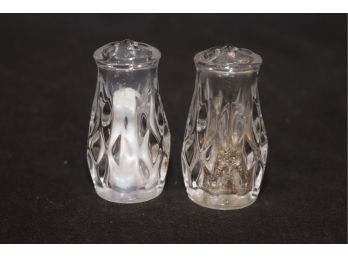 Crystal Clear Glass Salt And Pepper Shakers