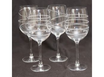 Set Of 4 Swirl Wine Glasses