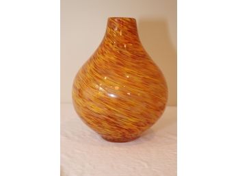 Orange Art Glass Vase