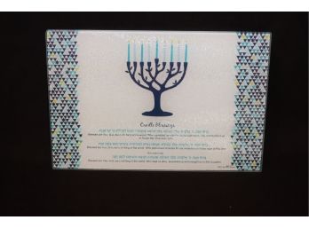 Chanukah Glass Cutting Board Tray