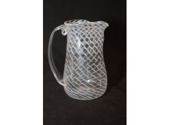 Glass Murano Swirl Water Pitcher