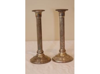 Pair Of Empire Sterling Silver Weighted Candlesticks