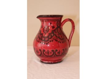 Red Ceramic Water Pitcher