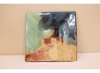 Square Glazed Clay Tray