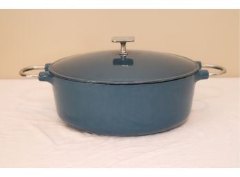 Outset Enameled Cast Iron Teal Blue Pot Dutch Oven With Lid